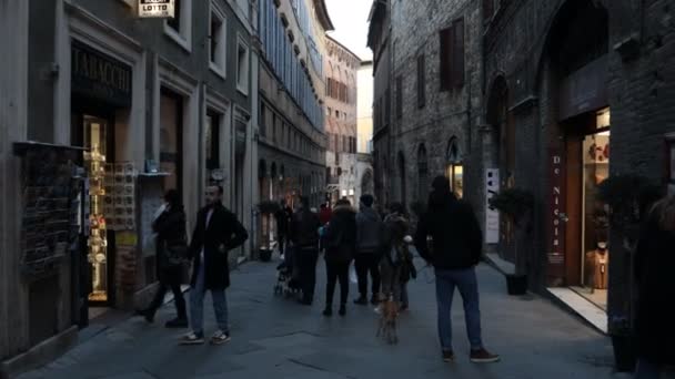 Siena Toskánsko Itálie Února 2022 Střelba Pov Procházka Ulicích Historickém — Stock video