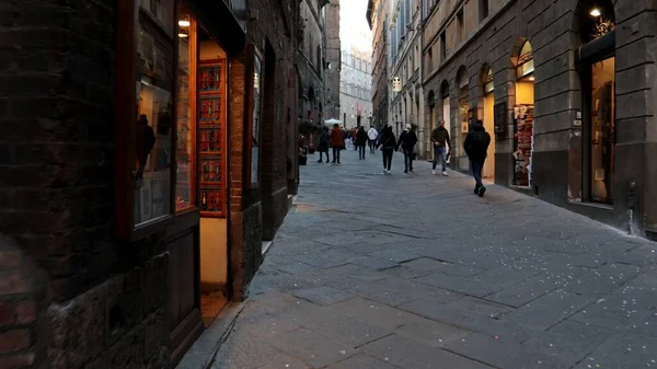 Siena Toscane Italië Februari 2022 Straat Het Historische Centrum Van — Stockfoto