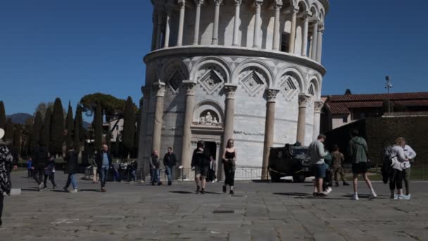 Pisa Tuscany Italy April 2022 Slow Motion Leaning Tower Pisa — Stock Video