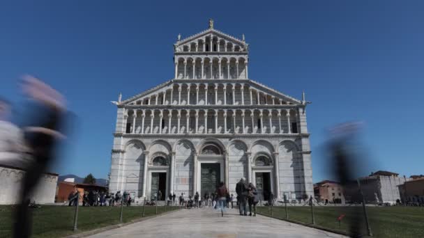 Pisa Toskana Talya Nisan 2022 Pisa Katedrali Nin Turist Kalabalığıyla — Stok video