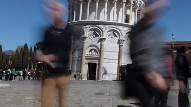 Pisa Tuscany Italy April 2022 Time Lapse Leaning Tower Pisa — Stock Video