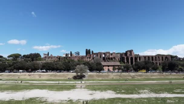 Time Lapse Circus Maximus Rome Background Remains Imperial Palaces Palatine — Stockvideo