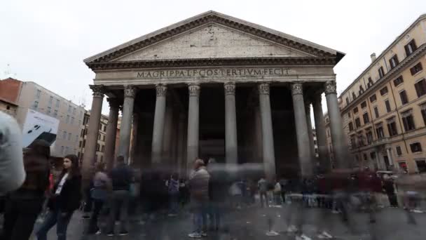 Rome Italy April 2022 Time Lapse Pantheon Rome Ancient Temple — Stock video