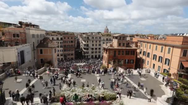 Rom Italien April 2022 Zeitraffer Der Berühmten Spanischen Treppe Rom — Stockvideo