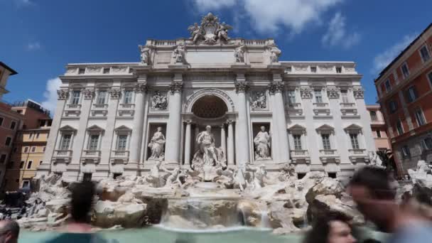Rom Italien April 2022 Zeitraffer Des Prachtvollen Trevi Brunnens Historischen — Stockvideo