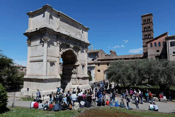 Rome Italy April 2022 Arch Titus Triumphal Arch Ancient Imperial — 스톡 사진