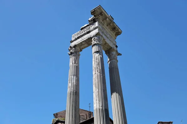 Three Columns Temple Apollo Sosiano Rome Temple Ancient Rome Which — 스톡 사진