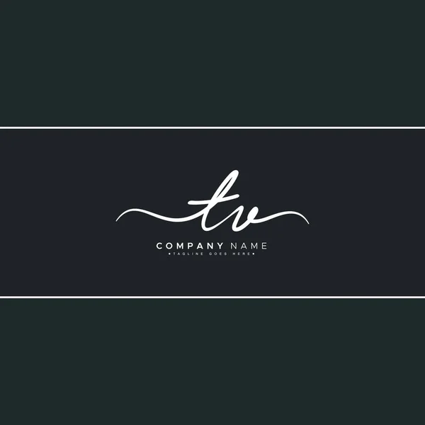 Logo Inicial Letra Logotipo Firma Dibujada Mano — Vector de stock