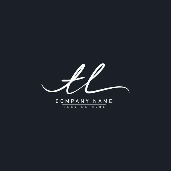 Logo Inicial Letra Logotipo Firma Dibujada Mano — Vector de stock