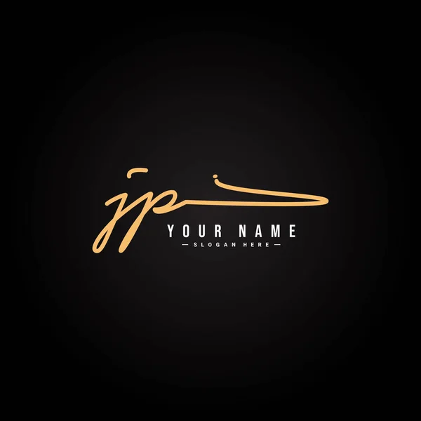 İlk Harf JP Logosu - El yazısı İmza Biçimi logosu