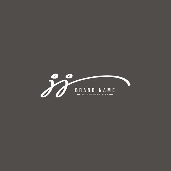 Logo Lettera Iniziale Firma Disegnata Mano Stile Logo — Vettoriale Stock