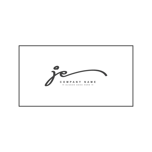 頭文字Jeロゴ 手書きの署名スタイルのロゴ — ストックベクタ