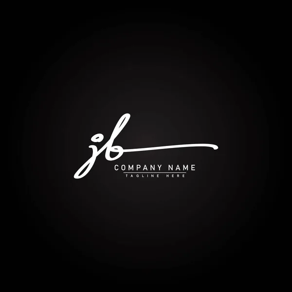 Úvodní Písmeno Logo Ručně Psané Logo Stylu Podpisu — Stockový vektor