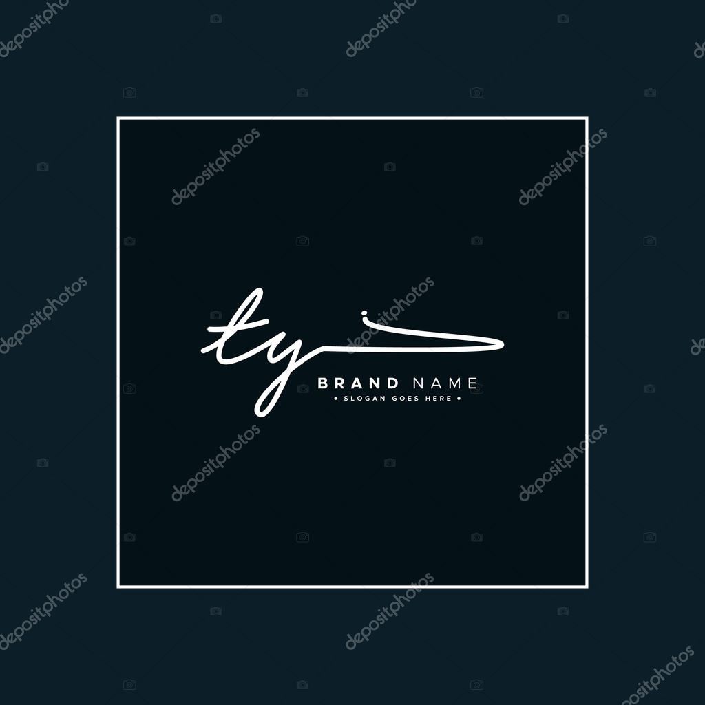 Initial Letter TY Logo - Hand Drawn Signature logo