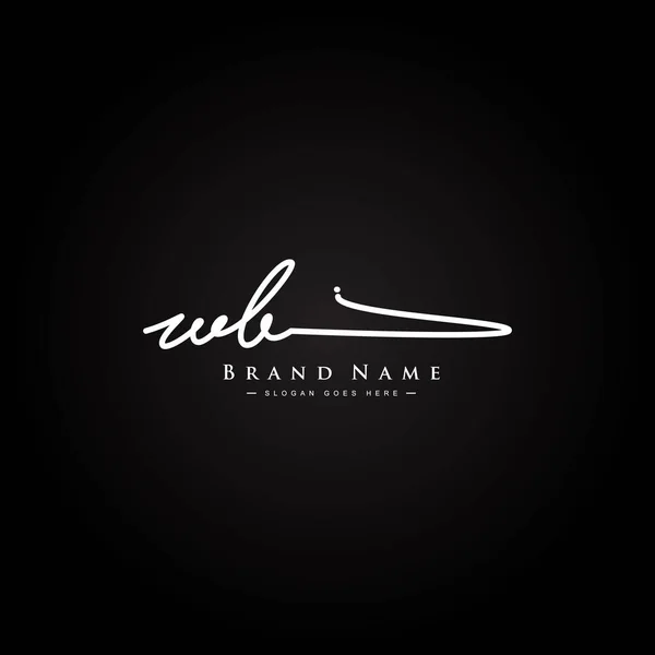 İlk Harf WB Logosu - El Çizimi İmza Logosu