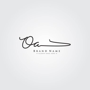 İlk Harf OA Logosu - El Çizimi İmza Logosu
