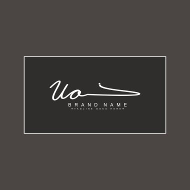 İlk Harf UO Logosu - El Çizimi İmza Biçimi Logosu