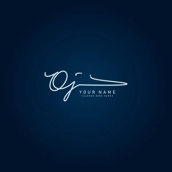 Logotipo Letra Inicial Logotipo Assinatura Desenhada Mão — Vetor de Stock