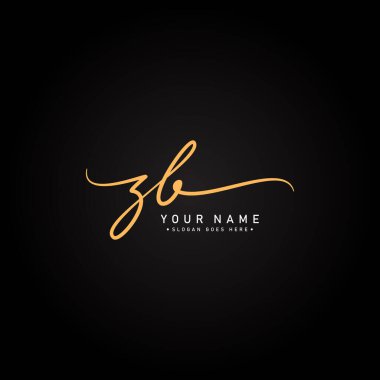 İlk Harf ZB Logosu - El Çizimi İmza Logosu