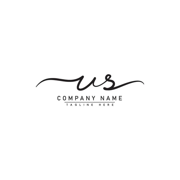Lettera Iniziale Logo Usa Logo Stile Firma Disegnato Mano — Vettoriale Stock