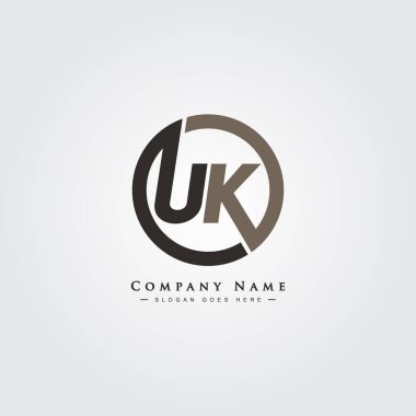 İlk Harf UK Logosu - Alfabe U ve K için Basit İş Logosu