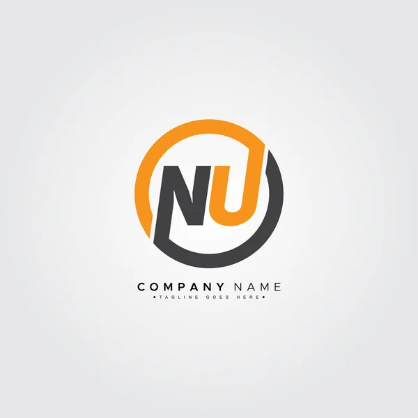 首字母Nu标志 简单商务标志 — 图库矢量图片