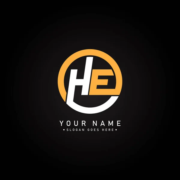 İlk Mektup He logosu - Alfabe H ve E için Basit İş Logosu