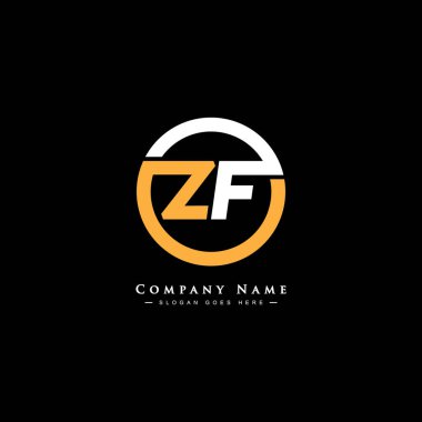 İlk Harf ZF Logosu - Alfabe Z ve F için Asgari İş Logosu