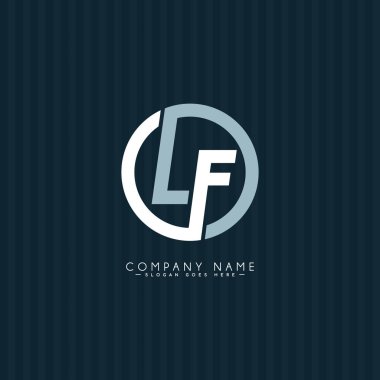 İlk Harf LF Logosu - Alfabe L ve F için Asgari İş Logosu