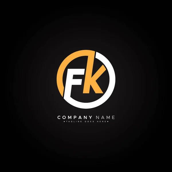 イニシャルFkロゴ アルファベットFとKのための最小限のビジネスロゴ — ストックベクタ