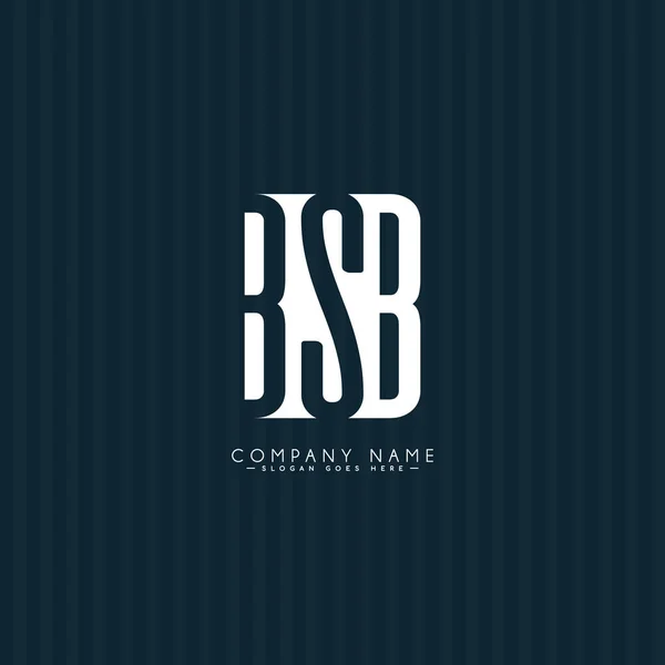 Logo Iniziale Della Lettera Bsb Logo Aziendale Minimo Alfabeto — Vettoriale Stock