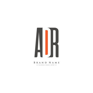 İlk Harf ADR Logosu - Baş harfler A, D ve R için Basit Monogram Logosu