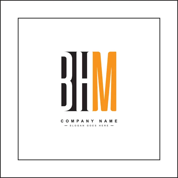 Logo Entreprise Simple Pour Lettre Initiale Bhm Alphabet Logo — Image vectorielle