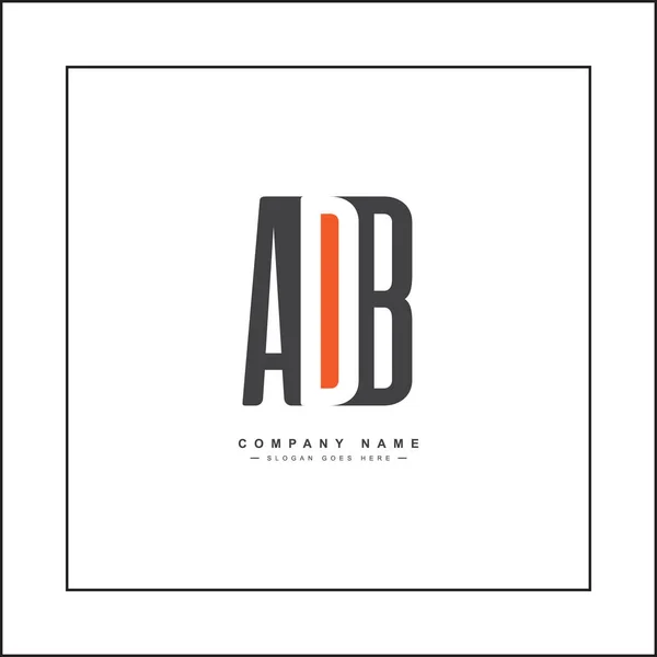 Minimal Business Logo Alphabet Adb Initial Letter — Stock Vector