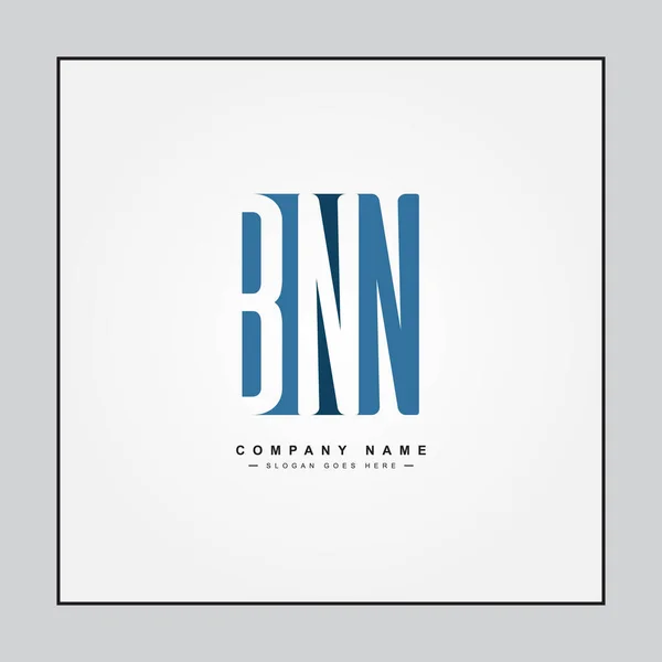 Logotipo Inicial Letra Bnn Logotipo Monograma Simples Para Iniciais Bnn —  Vetores de Stock