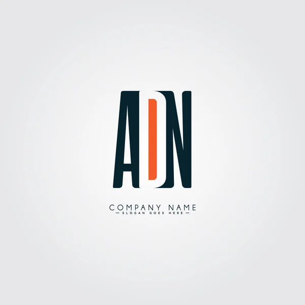 Initial Letter Adn Logo Minimal Business Logo Alphabet — Stock Vector