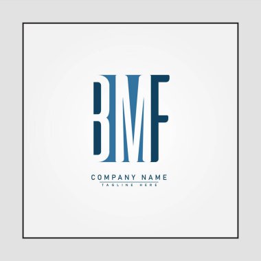 İlk Mektup BMF Logosu - Alfabe B, M ve F için Basit İş Logosu