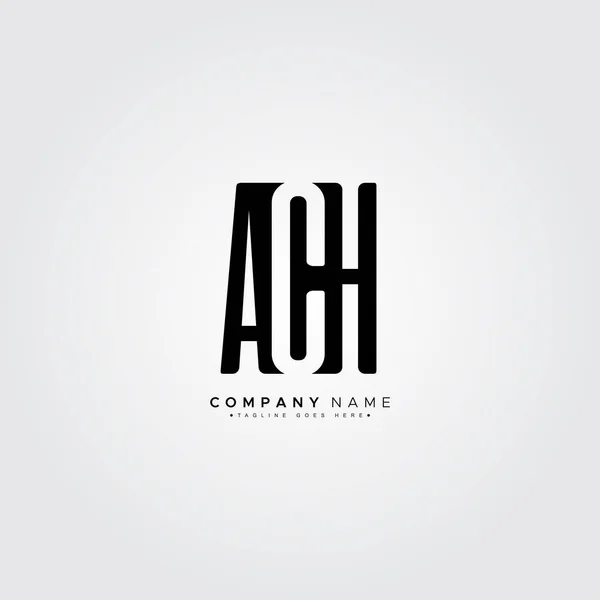 Logotipo Negócio Simples Para Letra Inicial Ach Logotipo Alfabeto —  Vetores de Stock