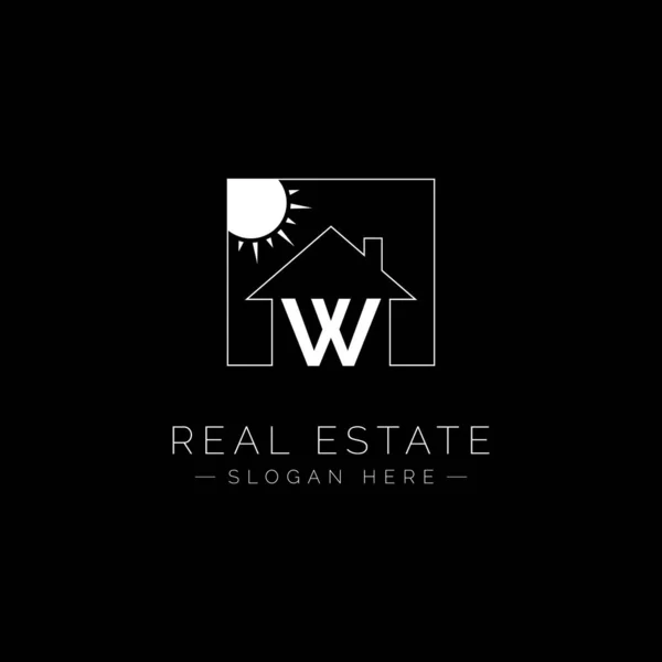 Real Estate Logo Letter Home House Icon Letter Property Business — Vector de stock