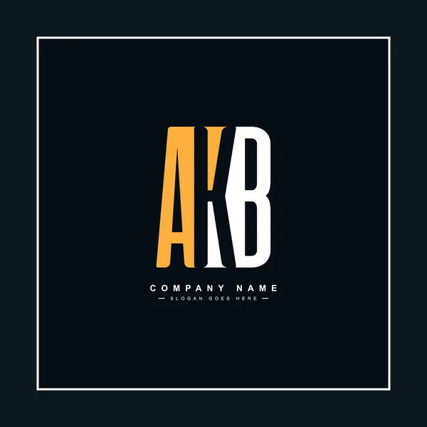 Simple Business Logo Initial Letter Akb Alphabet Logo — Stock Vector