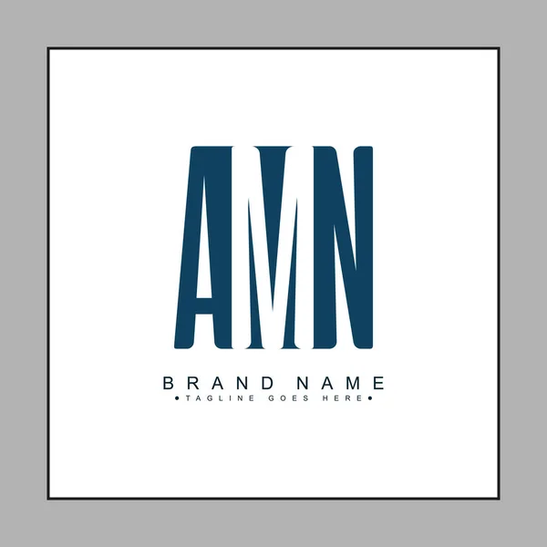 Initial Letter Amn Logo Simple Business Logo Alphabet — Stockový vektor