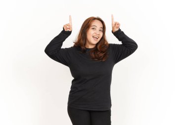 Beyaz gömlek giyen, siyah gömlekli güzel Asyalı Kadın 'ın... -... bir kopyası.