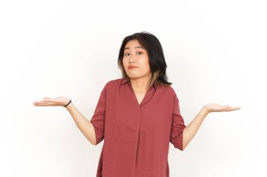 Beyaz arka planda izole edilmiş Güzel Asyalı Kadın 'ın Karmaşık Hareketi