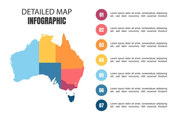 Сучасна Детальна Мапа Австралії — стоковий вектор