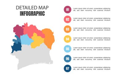 Fildişi Sahillerinin Modern Detaylı Harita Bilgileri