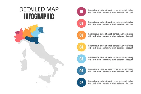 Современная Детальная Карта Италии — стоковый вектор