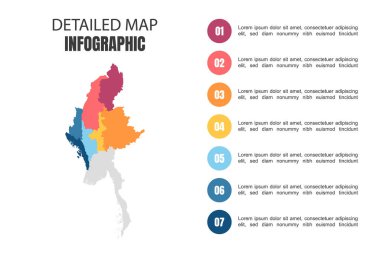 Myanmar 'ın Modern Detaylı Harita Bilgileri