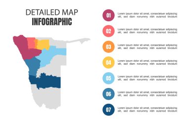 Namibya 'nın Modern Detaylı Harita Bilgileri
