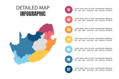Güney Afrika 'nın Modern Detaylı Harita Bilgileri