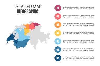 İsviçre 'nin Modern Detaylı Harita Bilgileri